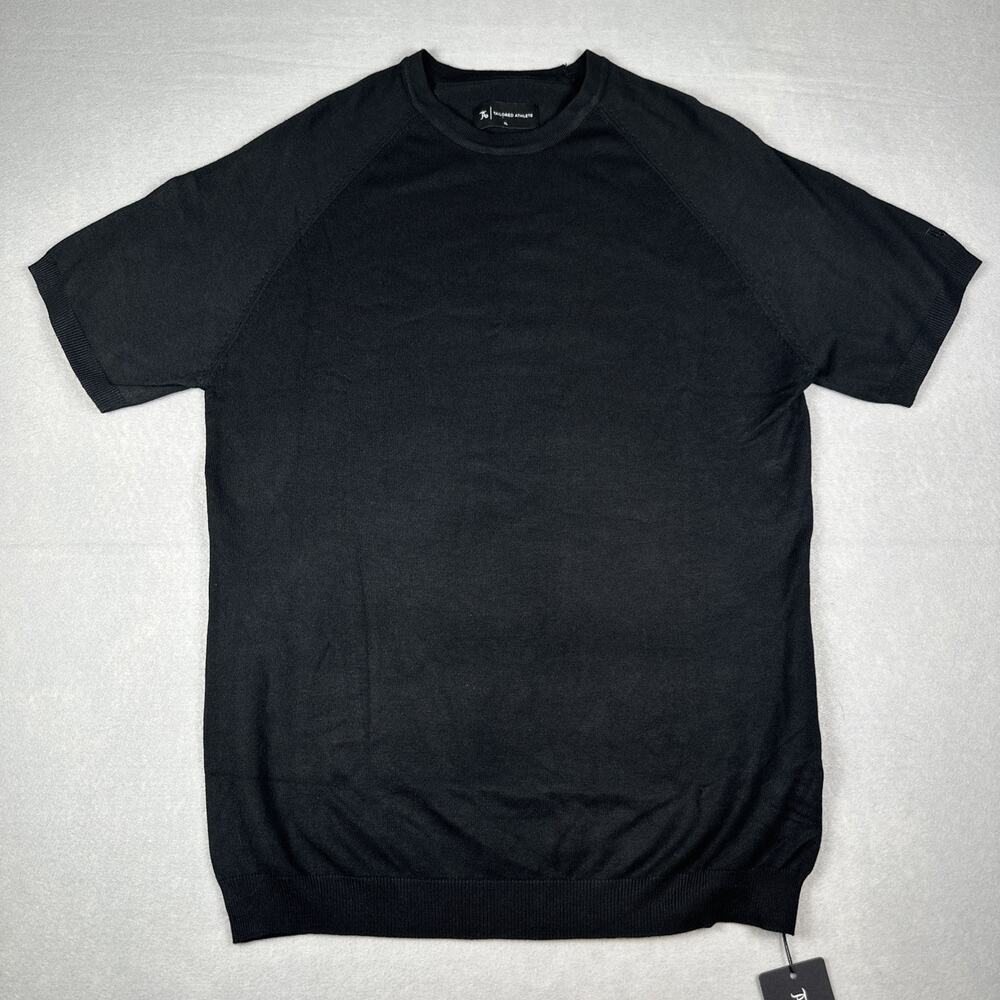 NWT Tailored Athlete Fine Gauge Knitted T- Shirt Size XL Black